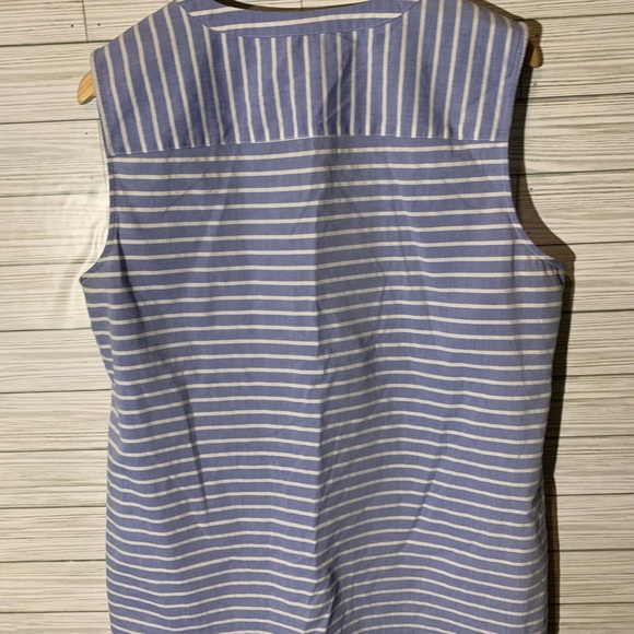 Anne Klein Women’s sleeveless summer striped blouse L Pit to pit 23 length 29 - Picture 4 of 5
